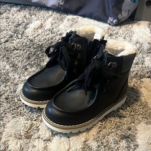 Old Navy Black and White Ankle-High Boots